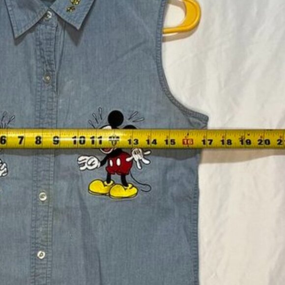 Vintage Disney Store Sleeveless Denim Button-Up Shirt – Size Small - Picture 5 of 7